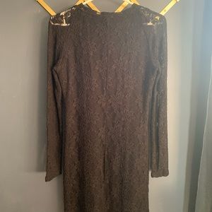 Black Bodycon Sunday Best Long Sleeve Lace Dress